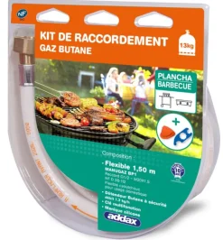 ADDAX - Kit de connexion butane (détendeur + tuyau 1,50m +cle) addax