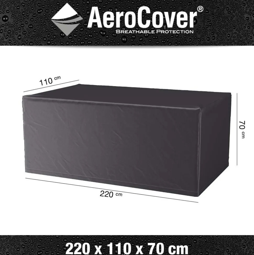 AEROCOVER - Housse de protection respirante pour table de jardin pour table 210x110xh70 cm