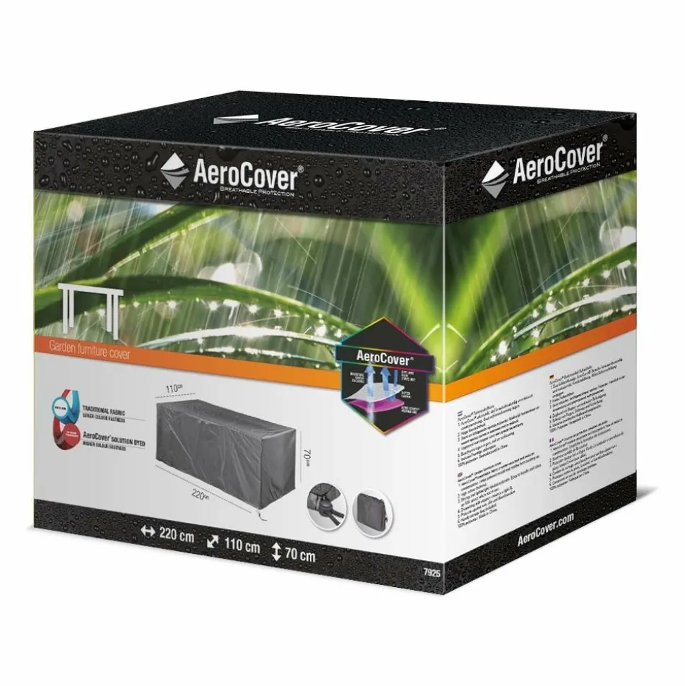 AEROCOVER - Housse de protection respirante pour table de jardin pour table 210x110xh70 cm