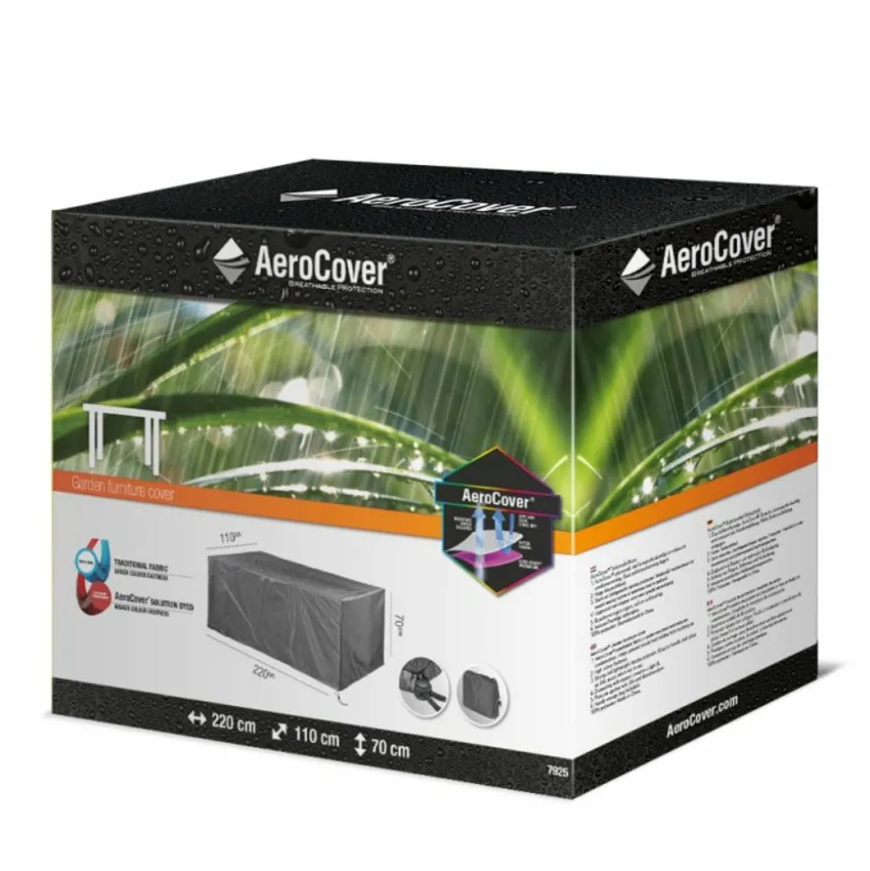 AEROCOVER - Housse de protection respirante pour table de jardin pour table 210x110xh70 cm