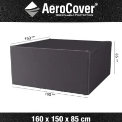AEROCOVER - Housse de protection respirante pour table de jardin pour table 160x150xh85 cm