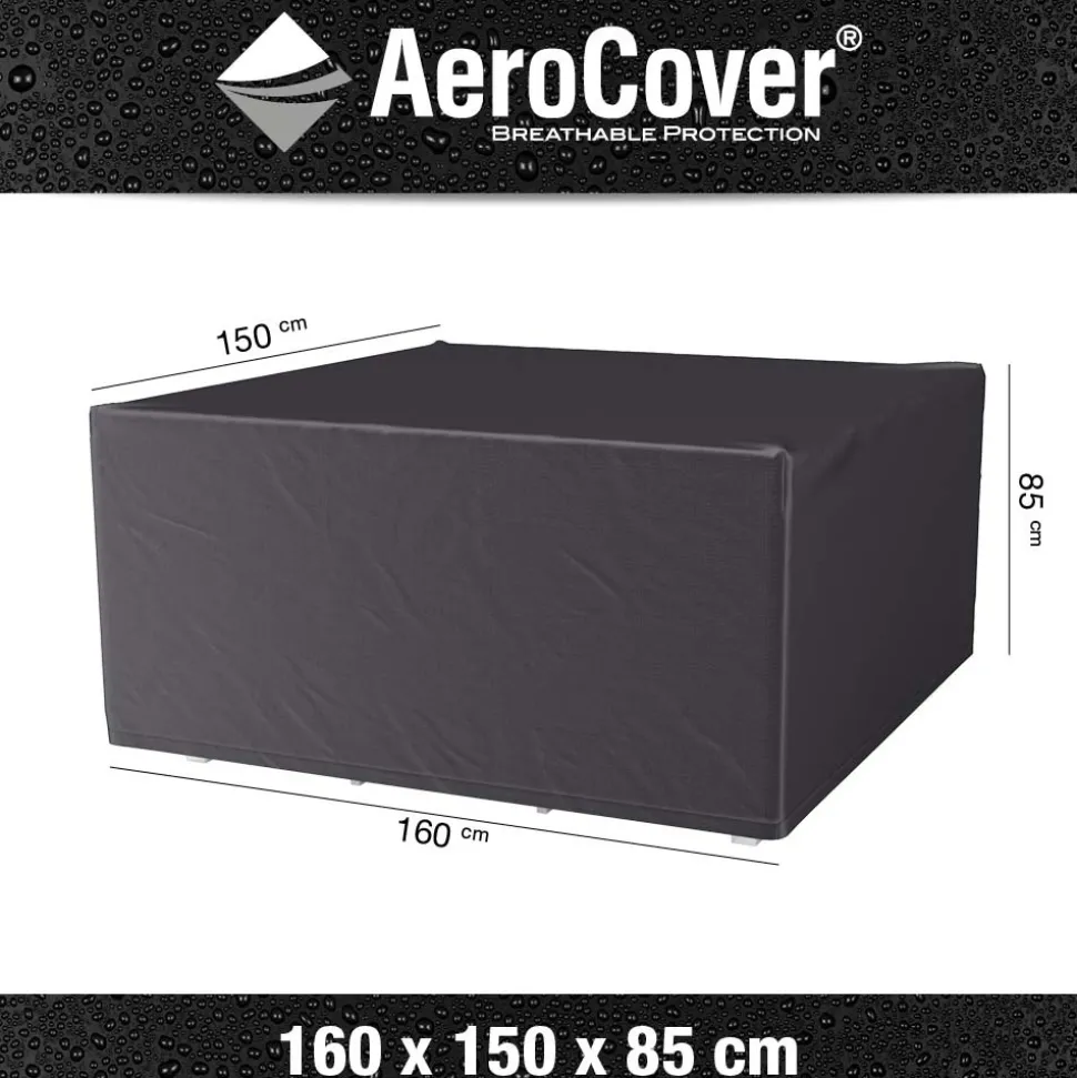 AEROCOVER - Housse de protection respirante pour table de jardin pour table 160x150xh85 cm