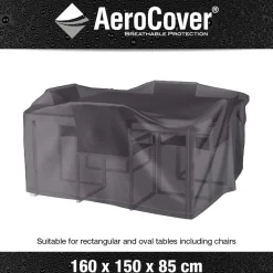AEROCOVER - Housse de protection respirante pour table de jardin pour table 160x150xh85 cm