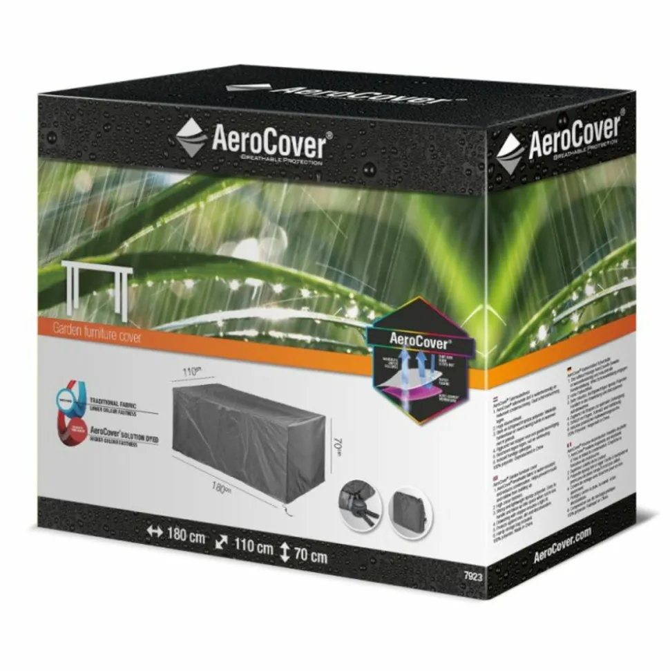 AEROCOVER - Housse de protection respirante pour table de jardin pour table 180x110xh70 cm