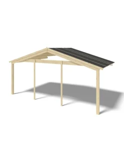 ALTANKA - Abri de jardin en bois - 6x5 m + terrasse avec balustrade et avant-toit en bois - 48 m2 - dom747+dom556+dom558+pod04 - altanka