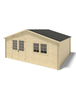 ALTANKA - Abri de jardin en bois - 6x5 m + terrasse avec balustrade et avant-toit en bois - 42 m2 - dom747+dom553+dom555+pod04 - altanka