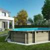ALTANKA - Piscine en bois 6,57x4,07 - h.1,20 m fixations à sceller - bas748ospi - altanka