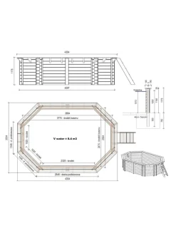 ALTANKA - Piscine en bois nemo 4,3x3 - h.1,18 m cadre en métal, sans dalle béton - bas7302ospu+sza - altanka