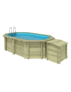 ALTANKA - Piscine en bois nemo 4,3x3 - h.1,18 m fixations à sceller - bas7302ospi+sza - altanka
