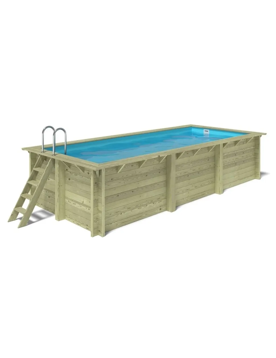 ALTANKA - Piscine en bois aqua 6,1x2,85 - h.1,31 m fixations à sceller - bas7307ospi - altanka