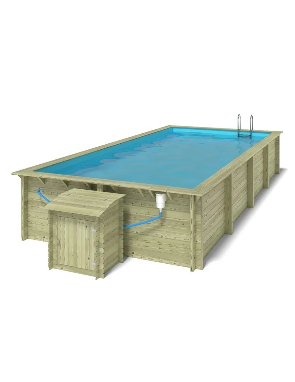 ALTANKA - Piscine en bois aqua 8,5x4,35 - h.1,45 m fixations à sceller - bas7309ospi+sza - altanka