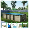 ALTANKA - Piscine en bois aqua 7x3,75 - h.1,45 m cadre en métal, sans dalle béton - bas7308ospu - altanka
