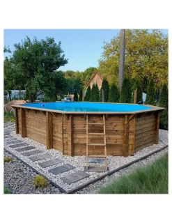 ALTANKA - Piscine en bois nemo 7,3x3,97 - h.1,45 m cadre en métal, sans dalle béton - bas7305ospu - altanka