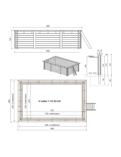 ALTANKA - Piscine en bois aqua 4,65x2,85 - h.1,24 m fixations à visser - bas7306ospl+sza - altanka
