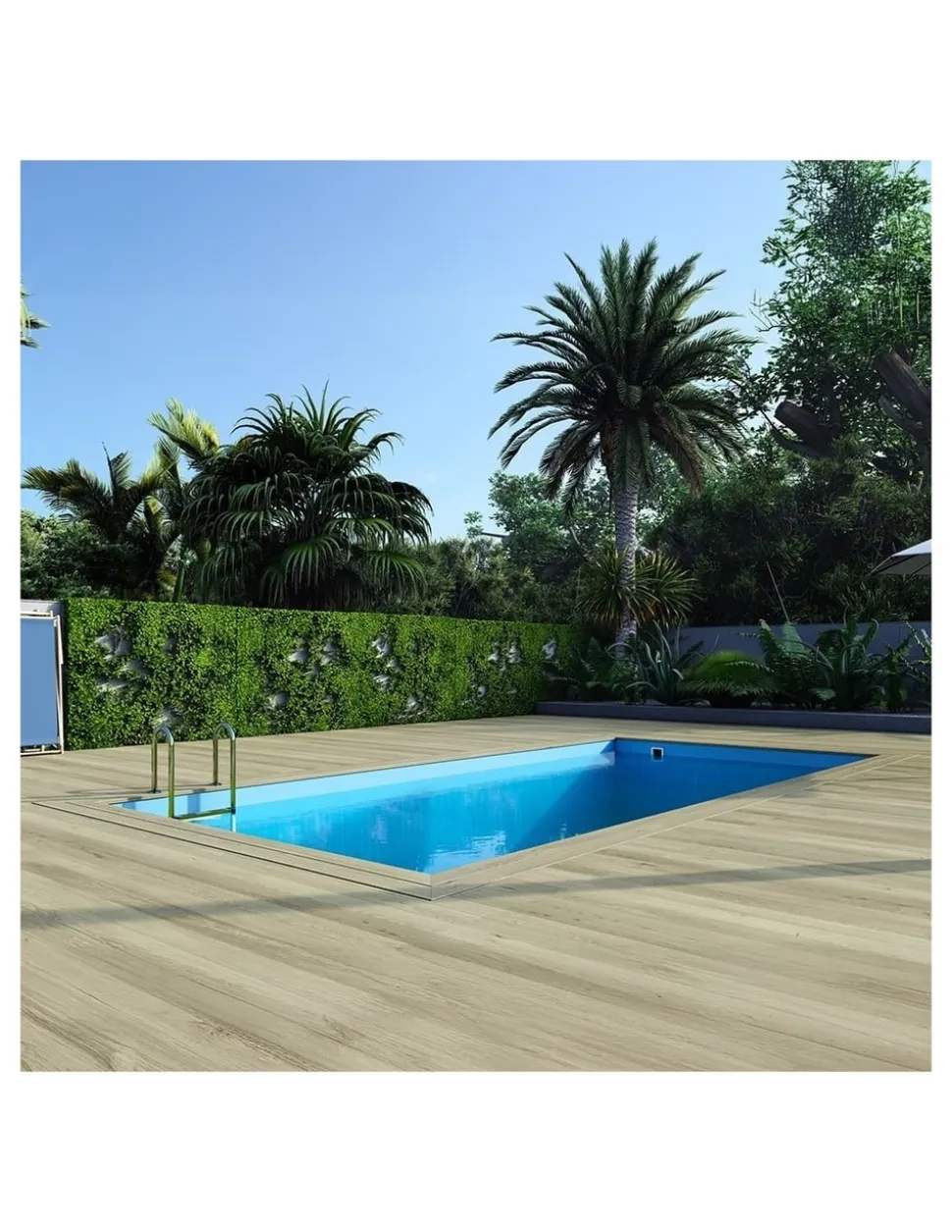 ALTANKA - Piscine en bois aqua 7x3,75 - h.1,45 m fixations à sceller - bas7308ospi+sza - altanka