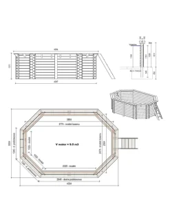 ALTANKA - Piscine en bois nemo 4,3x3 - h.1,31 m fixations à visser - bas7303ospl - altanka