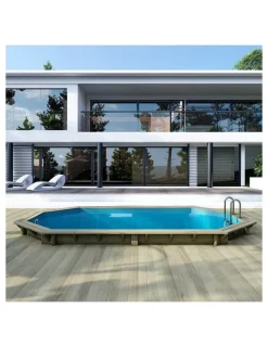 ALTANKA - Piscine en bois nemo 5,79x3,49 - h.1,45 m fixations à sceller - bas7304ospi+sza - altanka