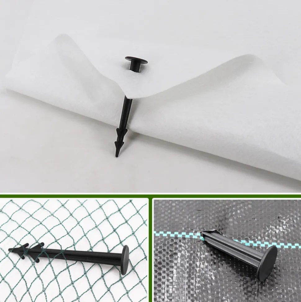 AQUAGART - 300 ancrages pour filets, ancrages au sol pour filet de bassin, filet de protection contre les feuilles, filet de recouvrement