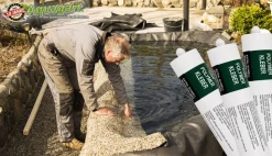 AQUAGART - 6 x colle, natte de bordure de bassin, bâche gravillonnée, filet anti-érosion pour le film de bassin 290 ml, blanc