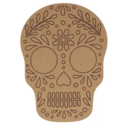 ARTEMIO - Silhouette en bois mdf - crâne - viva la vida - 15 x 11 x 0,5 cm