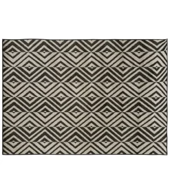 ATMOSPHERA - Tapis décoratif noir pour extérieur ou intérieur en polypropylène 150 x 230 cm