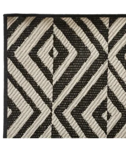 ATMOSPHERA - Tapis décoratif noir pour extérieur ou intérieur en polypropylène 150 x 230 cm