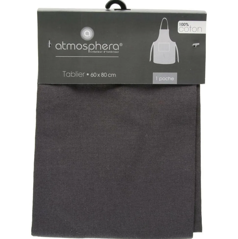 ATMOSPHERA CREATEUR D'INTERIEUR - Tablier - coton - gris foncé - 60x80 cm