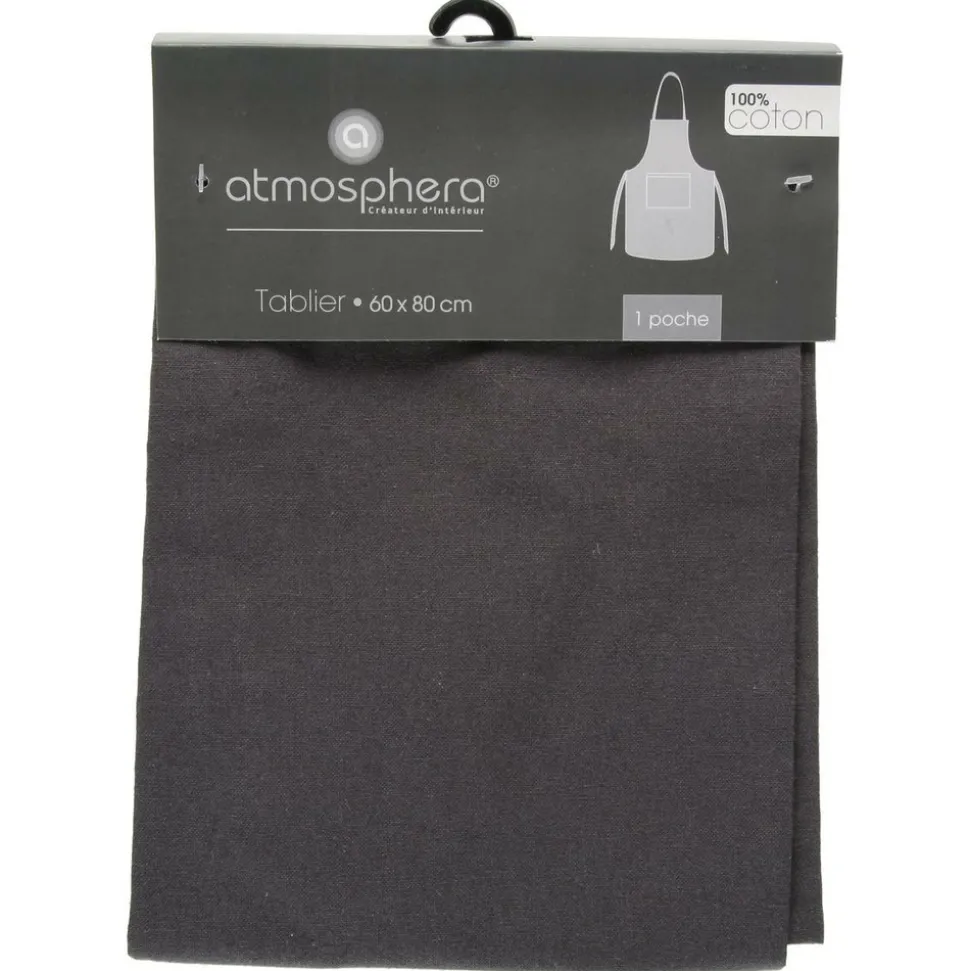 ATMOSPHERA CREATEUR D'INTERIEUR - Tablier - coton - gris foncé - 60x80 cm
