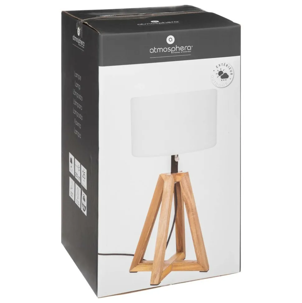 ATMOSPHERA CREATEUR D'INTERIEUR - Lampes à poser d'extérieur "matia" - bois d'acacia - marron caramel - h59 cm