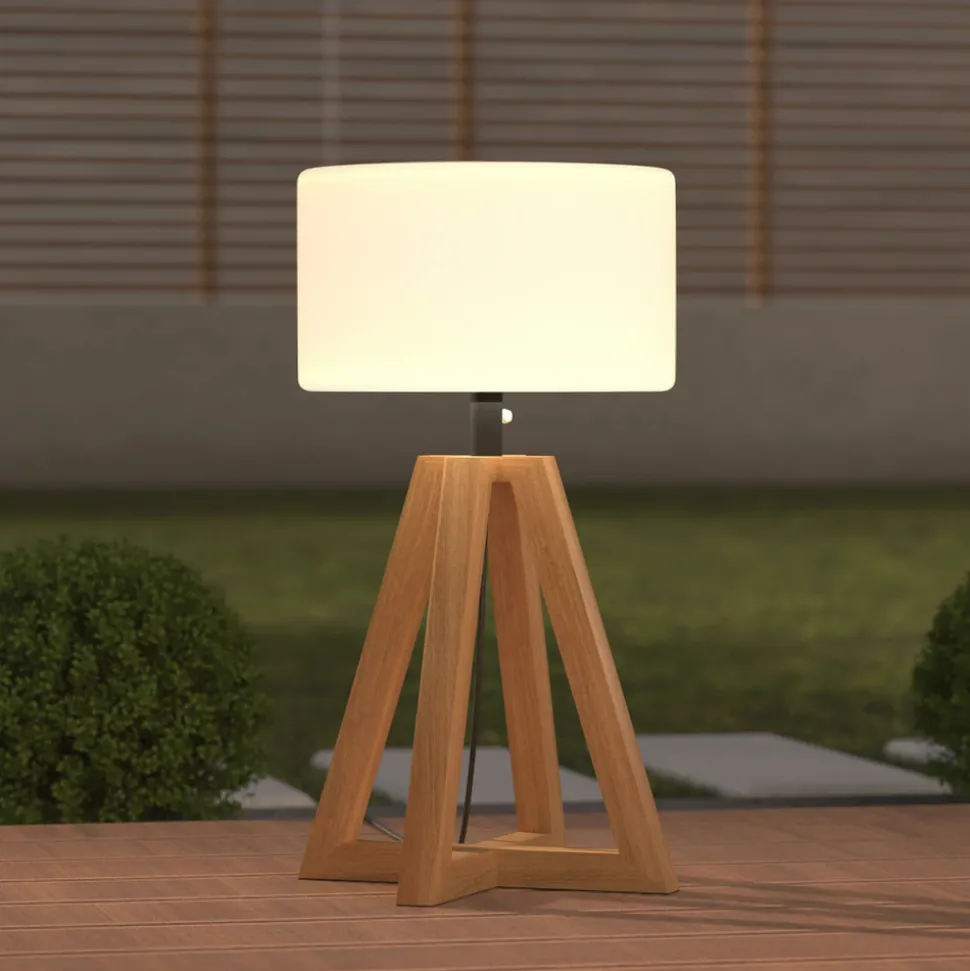 ATMOSPHERA CREATEUR D'INTERIEUR - Lampes à poser d'extérieur "matia" - bois d'acacia - marron caramel - h59 cm