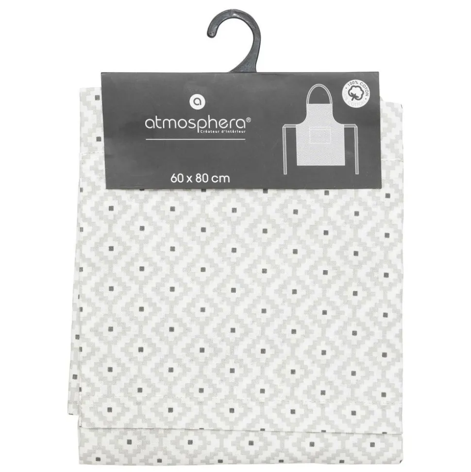 ATMOSPHERA CREATEUR D'INTERIEUR - Tablier imprimé "etnik" - gris - coton 60x80 cm
