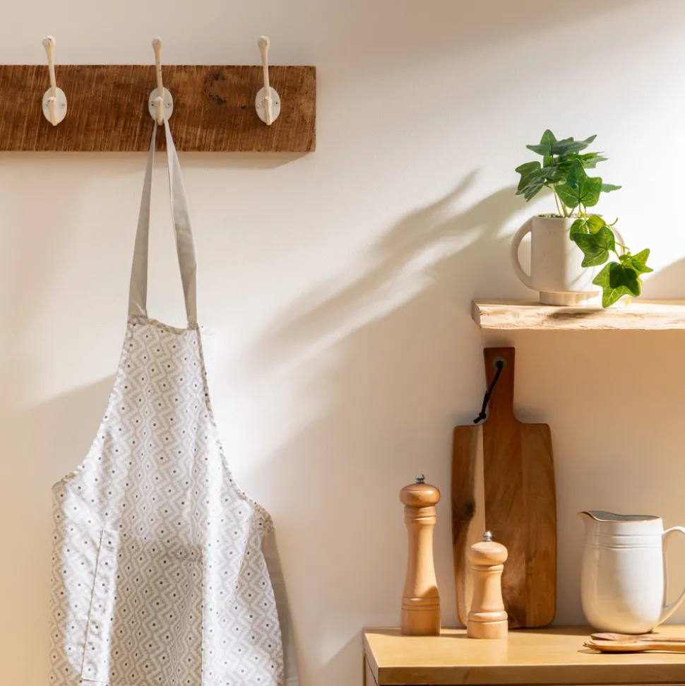 ATMOSPHERA CREATEUR D'INTERIEUR - Tablier imprimé "etnik" - gris - coton 60x80 cm