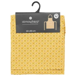 ATMOSPHERA CREATEUR D'INTERIEUR - Tablier imprimé "paty" - jaune ocre - coton 60x80 cm