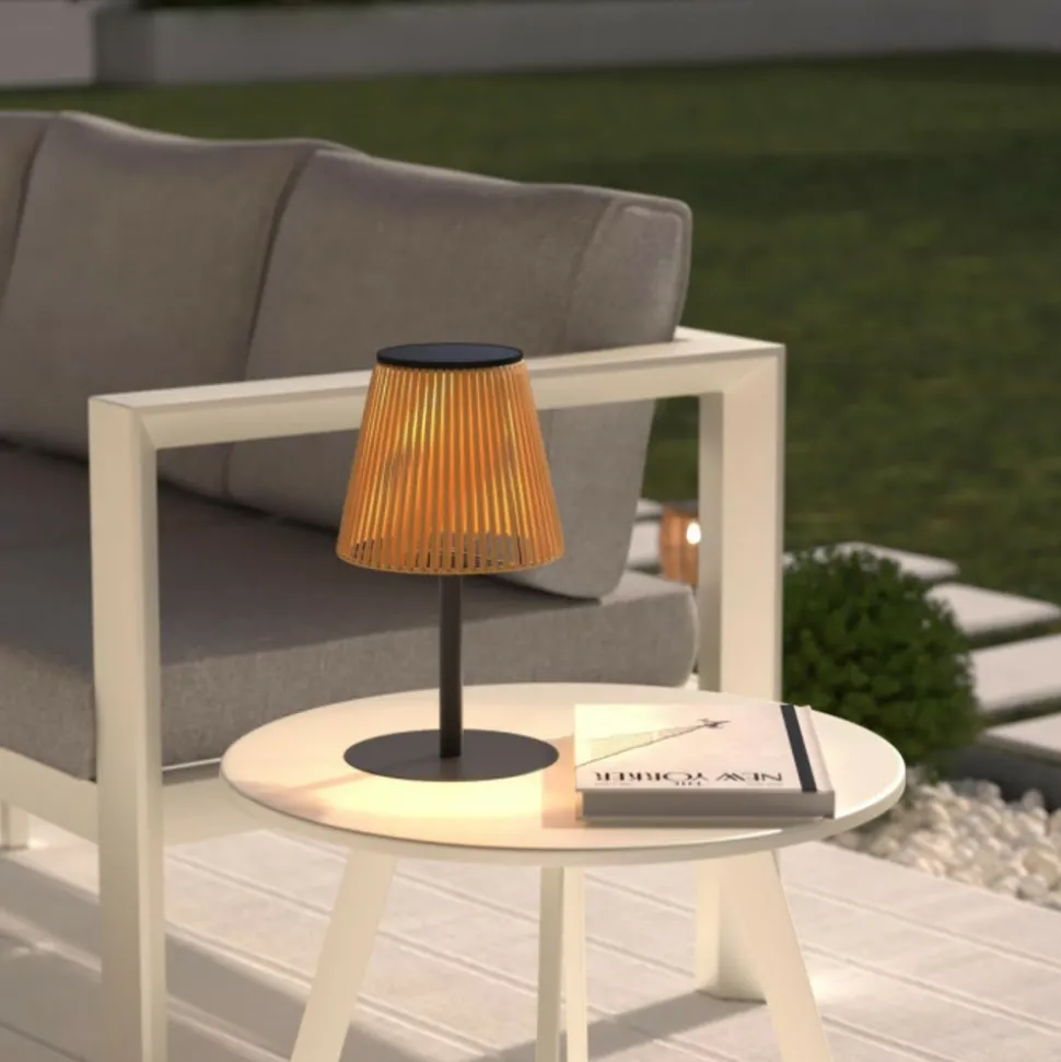ATMOSPHERA CREATEUR D'INTERIEUR - Lampe d extérieur solaire et usb "kessy" beige h30cm