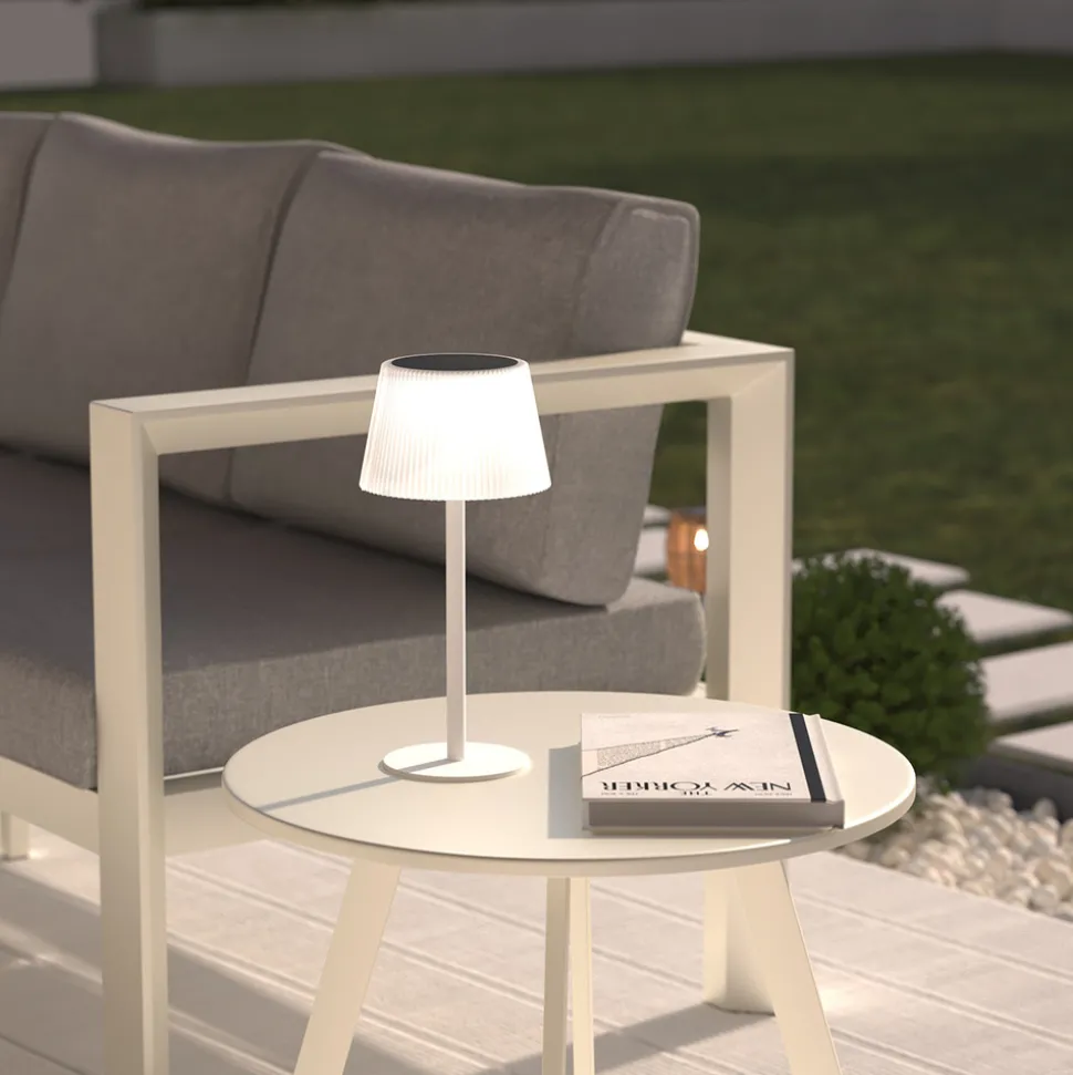 ATMOSPHERA CREATEUR D'INTERIEUR - Lampe d extérieur solaire et usb "katy" blanc h30cm