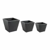 AUBRY GASPARD - Cache-pots en résine tressée (lot de 3) carré