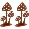 AUBRY GASPARD - Décor champignons sur pied en métal vieilli lot de 2