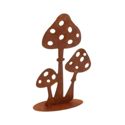 AUBRY GASPARD - Décor champignons sur pied en métal vieilli lot de 2