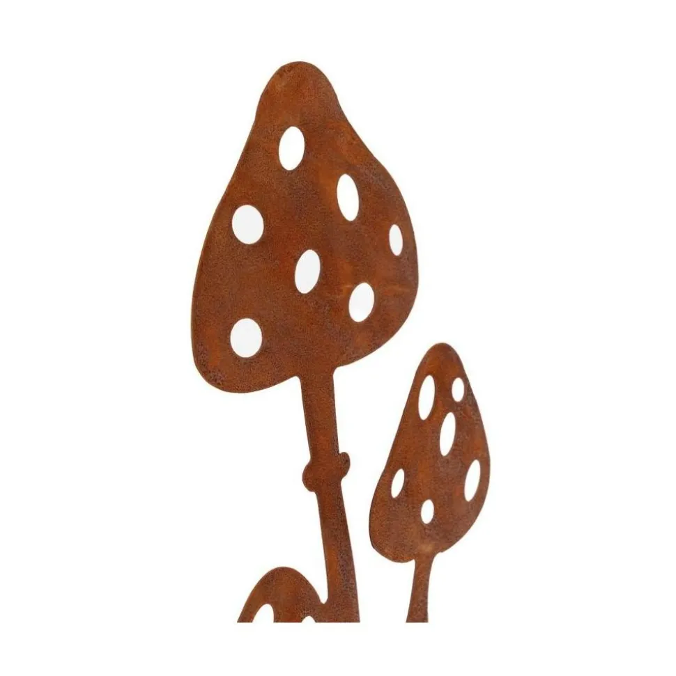 AUBRY GASPARD - Décor champignons sur pied en métal vieilli lot de 2