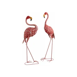 AUBRY GASPARD - Flamant rose en métal laqué lot de 2