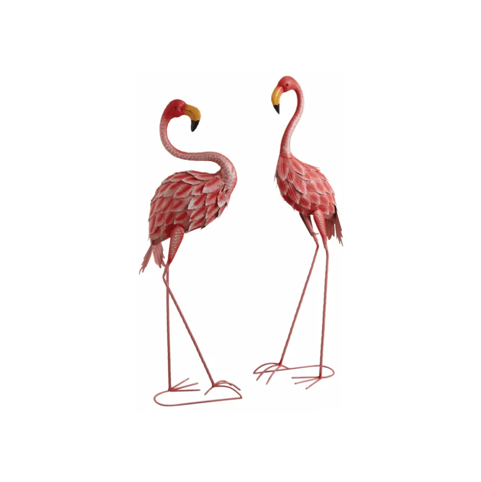 AUBRY GASPARD - Flamant rose en métal laqué lot de 2