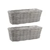 AUBRY GASPARD - Jardinière en osier et bois 40 x 15 x 14 cm