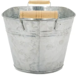 AUBRY GASPARD - Jardinière ovale zinc et bois grand modèle