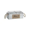 AUBRY GASPARD - Jardinière en zinc avec pots en verre 24 cm