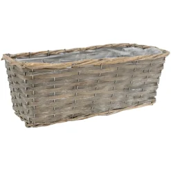 AUBRY GASPARD - Jardinière en osier et bois 35 x 14 x 13 cm