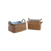 AUBRY GASPARD - Jardinières rectangulaires en jonc et zinc (lot de 3)