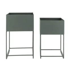 AUBRY GASPARD - Sellettes de jardin en métal (lot de 2) carré