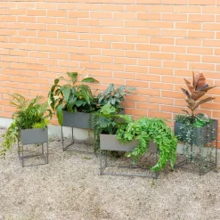AUBRY GASPARD - Sellettes de jardin en métal (lot de 2) carré
