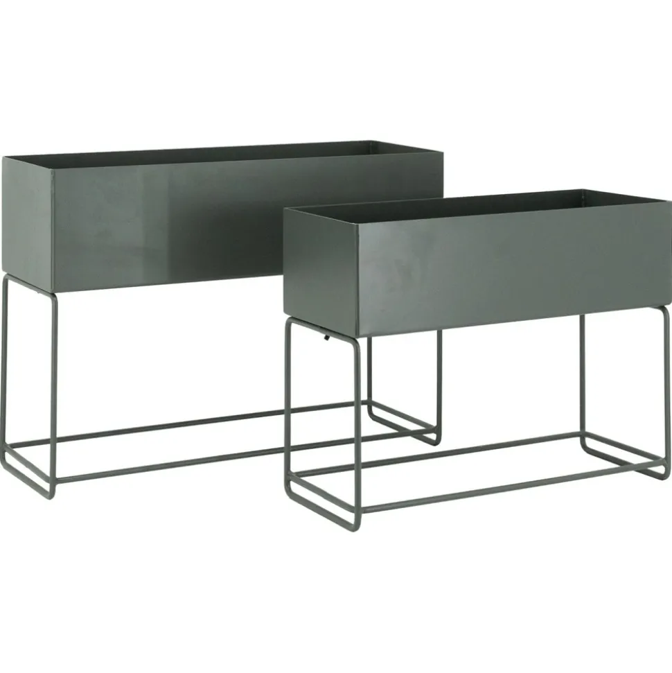 AUBRY GASPARD - Sellettes de jardin en métal (lot de 2) rectangulaire