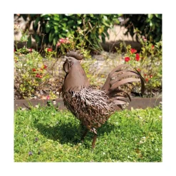 AUBRY GASPARD - Statue décorative en métal vieilli coq